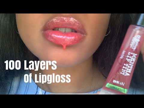 ASMR | Putting On 100 Layers Of Lipgloss | Mouth Sounds | Lofi