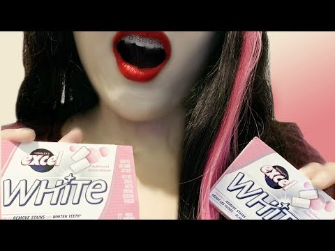 ASMR Gum Chewing - Teeth Whitening Gum, Tapping Sounds & Whispering