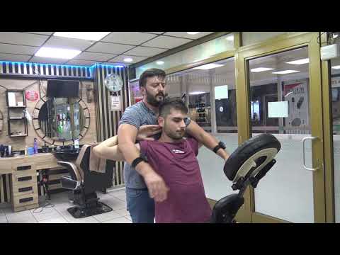 ASMR TURKISH BARBER CHAIR MASSAGE &BACK CRACK& back, elbow, ax, foot, leg, rolling pin, arm massage