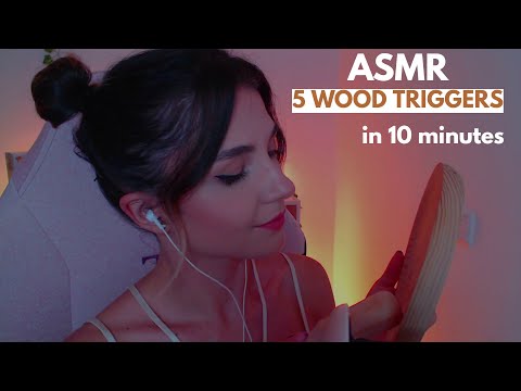 5 WOOD TIGGERS in 10 MIN 🌲 5 sonidos con madera en 10 min | Lonixy ASMR