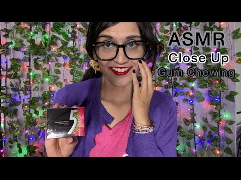 ASMR Gum Chewing🍓Wrigley Five-Sour Strawberry Chewing Gum Intense Gum Chewing Close Up Sounds 🐞🍬