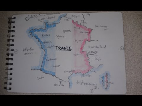 ASMR - Map of France - Australian Accent - Chewing Gum, Drawing & Describing in a Quiet Whisper