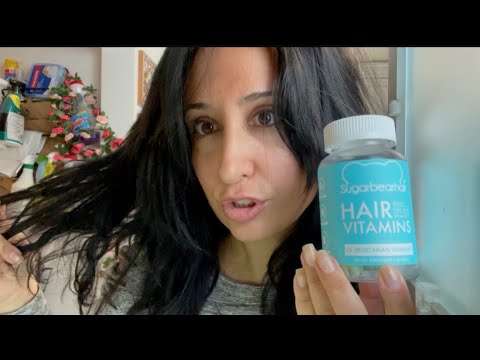 ASMR Chewing GUMMY Vitamins/Tapping, Soft Spoken Self Care Routine