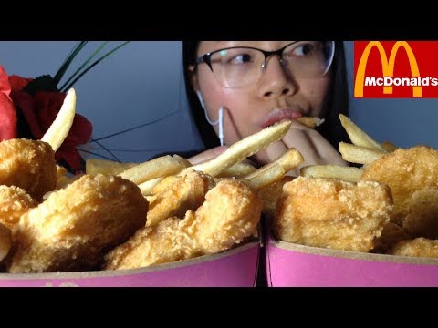 ASMR McDonalds 20 Piece Chicken Nuggets and Fries Eating Sounds w. Whispering, Eat With Me!! :)