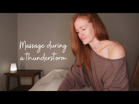ASMR *no talking* energy cleanse and full body massage during a thunderstorm
