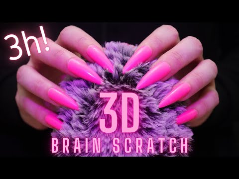 Asmr Mic Scratching - Brain Scratching with Long Nails | Asmr No Talking for Sleep ( 3 Hours Asmr )