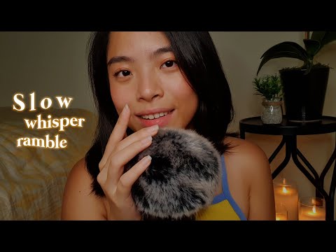 ASMR Whisper Ramble 🌬 1 Hour of Slow & Articulated Whispers with Fluffy Mic Touching 🪴