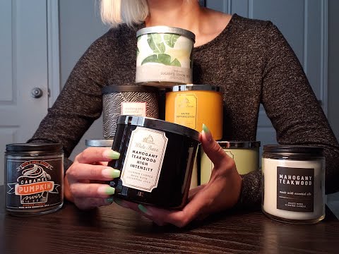 ASMR | Glass Tapping & Soft Whispering w/ Bath & Body Works Candles