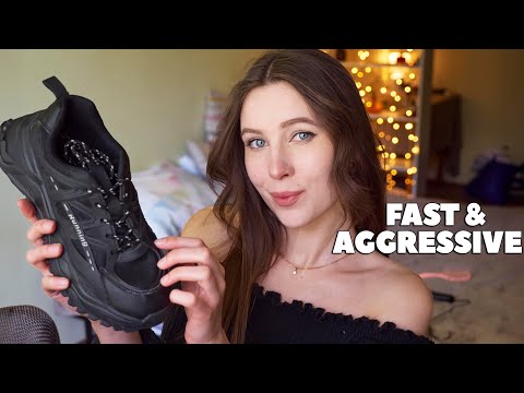 Fast & Aggressive ASMR | Fabric Scratching, Mouth Sounds