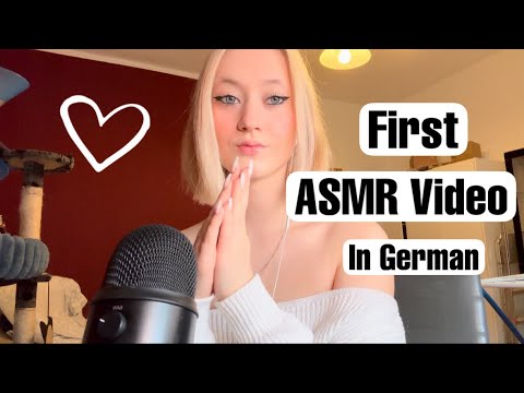 My First ASMR Video in German 💕 [tapping, brushing, scratching]