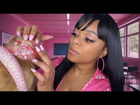 ASMR | 💗 Barbie Who Is Obsessed With Pink Plays With Your Hair In The Back Of The Classroom Roleplay