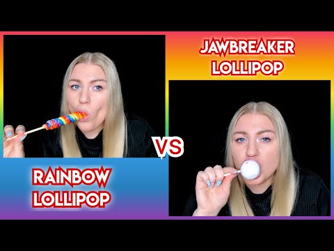 ASMR 🌈RAINBOW LOLLIPOP vs JAWBREAKER LOLLIPOP (Whispering)