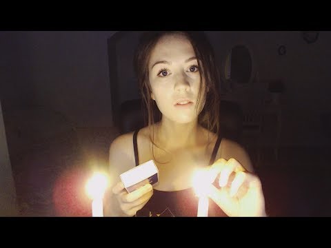 ASMR Cozy match lightning, ear blowing and tapping sounds