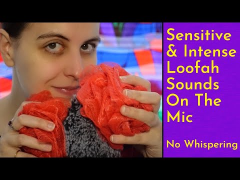 ASMR (No Whispers Version) Sensitive & Intense Loofah Scratching & Rustling Sounds On The Mic