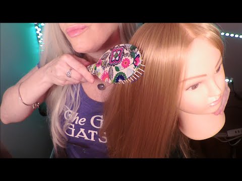 ASMR Gum Chewing Student's First Day at Beauty School Role Play | Hair Brushing