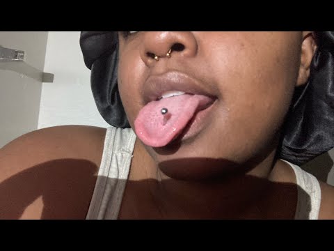 ASMR playing with my tongue piercing 💌❤️🔥😉 similar trigger to teeth tapping