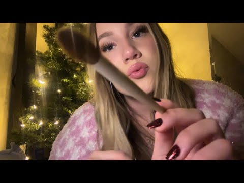 ASMR Face Brushing and Personal Attention 💆🏼‍♀️(whispering, mouth sounds, tapping)