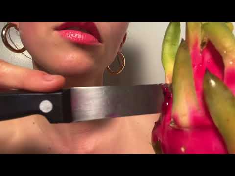 ASMR-Food Porn Red Dragonfruit Eating Video