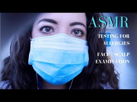 *** {Doctor testing for allergies: Face / scalp check-up} ***