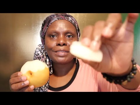 BIG Juicy Asian Pear ASMR Eating Sounds