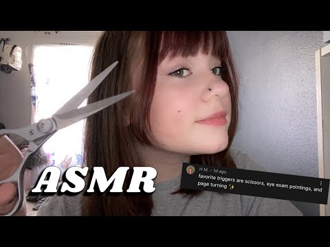 ASMR custom video with Scissor sounds page turning and eye exam￼ roleplay |lofi fast and aggressive|