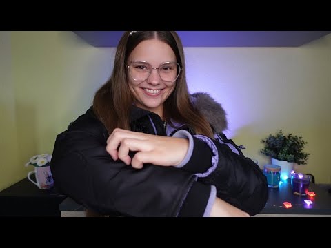 ASMR Fabric Scratching with Black Down Jacket
