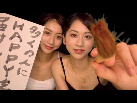 ASMR twins writing  our wish by brush on paper 七夕の願い事筆で書いてみた 音フェチ
