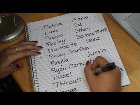 ASMR - Writing Your Names | Writing Sounds | Page Turning
