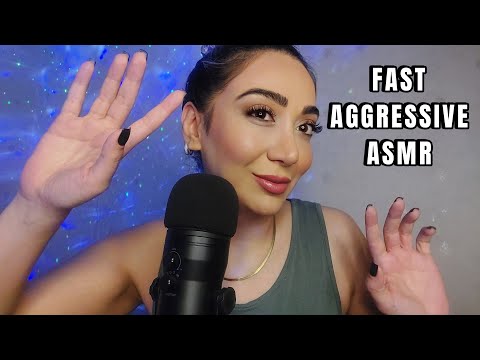 ASMR | FAST & AGGRESSIVE TRIGGERS (mic trigger, Wet/dry mouth sounds, tapping etc )