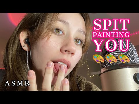ASMR | slow(ish) spit painting! +mouth sounds +highly requested