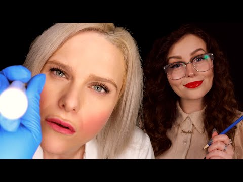 ASMR Up Close Doctor Examination And Receptionist Check-in