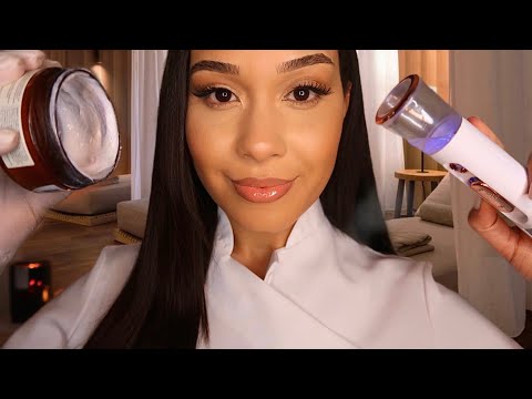 ASMR Relaxing Winter Spa Facial Treatment ❄️Cozy Face Massage Roleplay For Sleep | Layered Sounds