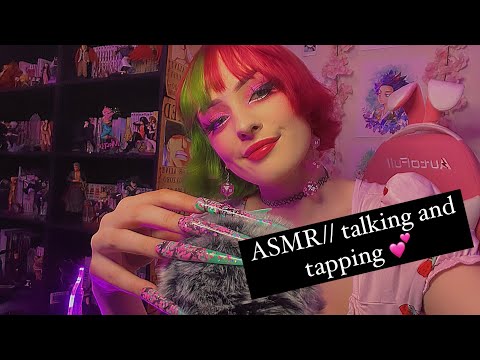 ASMR//talking and tapping with my fluffy mic💖✨