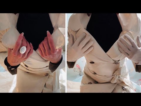 ASMR kid leather gloves and that coat | buttons | scratching | tapping | hand movements.