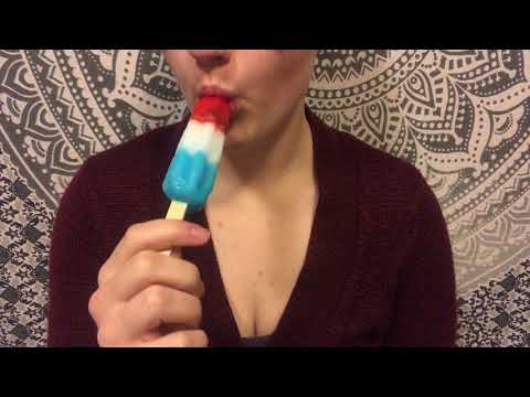 ASMR Popsicle Bomb Pop (Sucking)