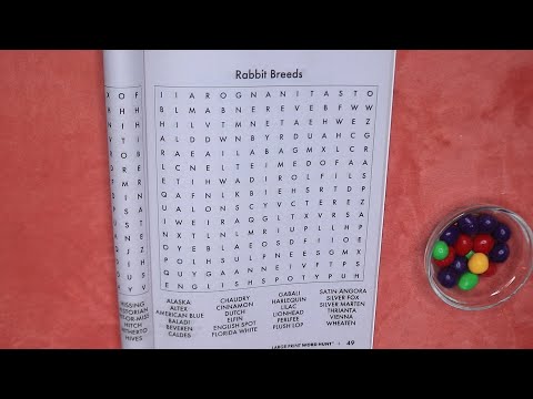 WORD SEARCH Rabbit Breeds | CHOCOLATE COVERED PEANUTS ASMR EATING SOUNDS