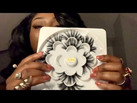 {ASMR} Ghetto Friend does your Lashes | UP CLOSE + Acrylic Nails