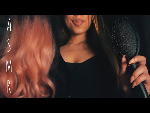 Gentle Wig Brushing & Combing | Soft Whispering, ASMR (Low Light for Relaxation)
