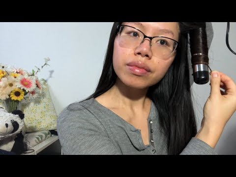 ASMR Curling My Hair, TIINGLY WHISPER/ RAMBLE, Random Fact, PEP TALK, Funny Moment, Relaxing Sounds!