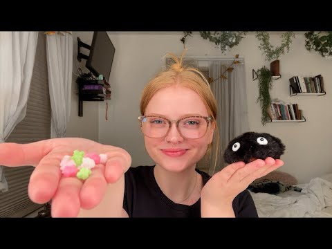 Eating Sootsprite candies 🧡💛💚💙💜🤍💗ASMR ~ spirited away ~ (click clack eating sounds)