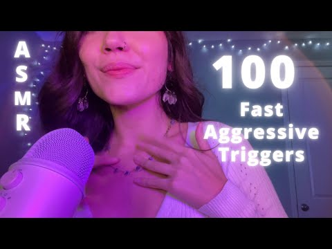 ASMR | 100 Fast & Aggressive Triggers In 10 Minutes 💛✨ (Quick Cut Tingles)