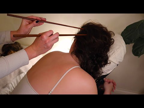 ASMR back and scalp tracing on Kendall | brushing, scratching, whisper