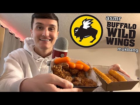 ASMR | Buffalo Wild Wings Mukbang 🍗💤 (eating sounds)