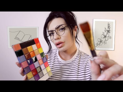 ASMR Painting On Your Face In Art Class 🎨 (face brushing roleplay)