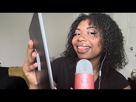 ASMR iPad keyboard typing w/ nails + mouth sounds (super tingly ⌨️👄💅🏾)