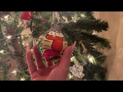 asmr tapping & scratching my Christmas tree with long nails | no talking