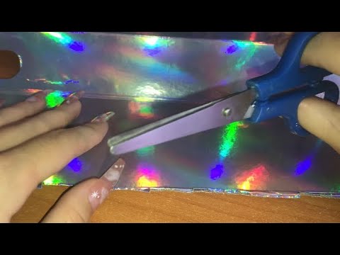 ASMR Scissors cutting beautiful paper 📑 ✂️ (no talking) АСМР резка ножницами красивого картона ✨😍