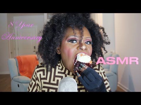 Eight Year Anniversary Cupcakes ASMR eating Sounds