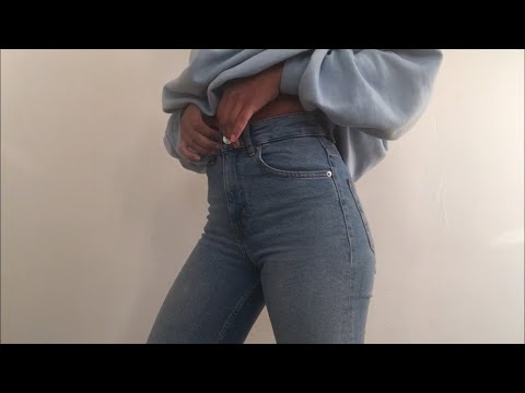 Denim try on + scratching jeans + fabric sounds ASMR