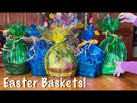 ASMR Easter Baskets!(Soft Spoken) How to assemble & wrap Easter baskets/No talking version tomorrow